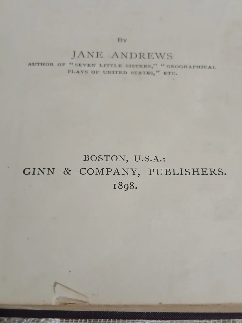 1898 TEN BOYS WHO LIVED ON THE ROAD FROM LONG AGO Jane Andrews Book Antique
